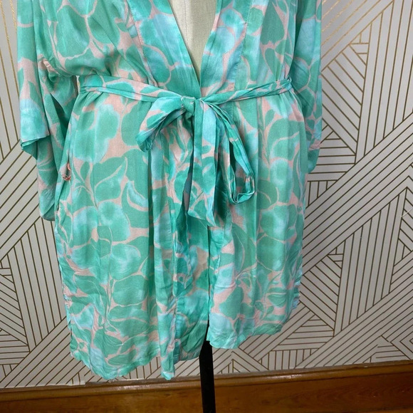 DVF x Onia Gina Wrap Tie Kimono in Peach‎ Skin - Picture 3 of 12